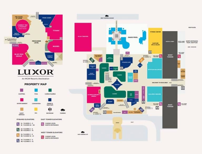 luxor hotel and casino map